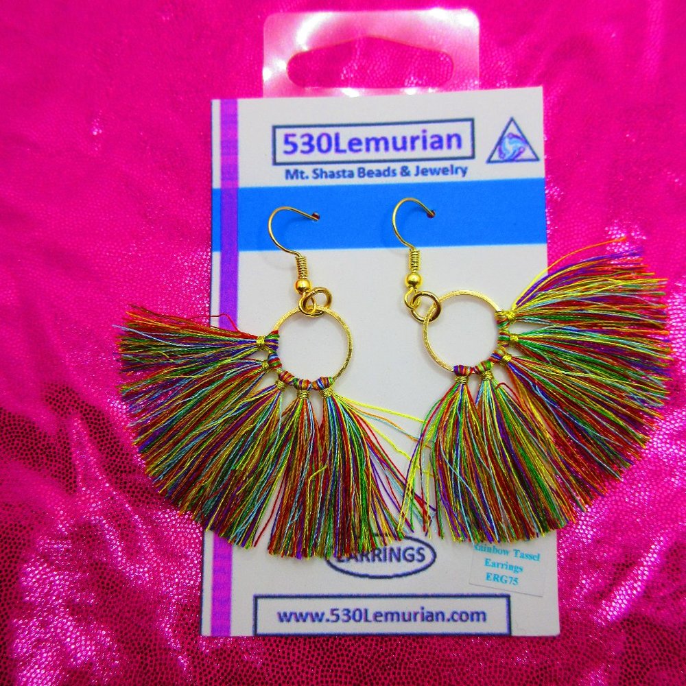 Rainbow Tassel Earrings